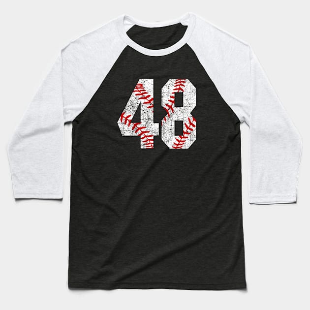 Vintage #48 Baseball Laces Baseball Mom Jersey Love Baseball Baseball T-Shirt by TeeCreations